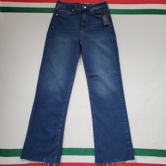 Mavi Victoria High Rise Wide Leg Jeans Size 29 Raw Hem Indigo Wash - Picture 5 of 16